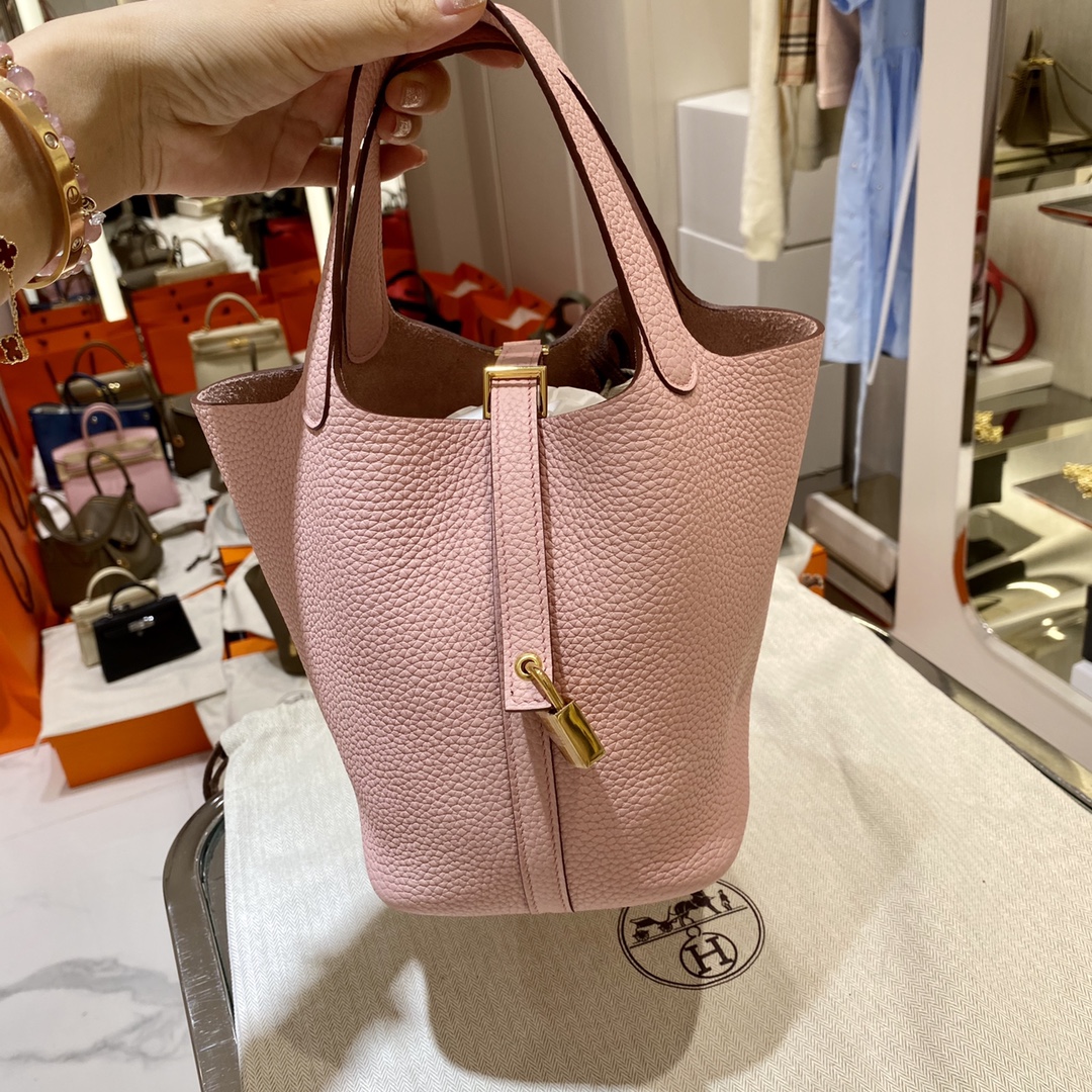 에르메스 피코탄 락18 핑크 금장